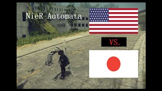 2B English Versus Japanese NieR Automata [upl. by Airamanna]