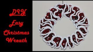 How To Crochet For Beginners  Easy Christmas Wreath [upl. by Camala]