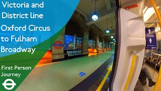 London Underground First Person Journey  Oxford Circus to Fulham Broadway via Victoria [upl. by Nohsyt168]