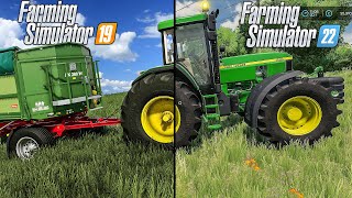 Farming Simulator 22 VS Farming Simulator 19  Gameplay Comparison [upl. by Anneirb]