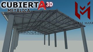 CUBIERTA METÁLICA AUTOCAD 3D [upl. by Anny140]