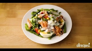 How to Make Layered Salmon Cobb Salad  Salad Recipes  Allrecipescom [upl. by Nanreit]