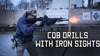 CQB Drills with Iron Sights  Tactical Rifleman [upl. by Ardnajela505]