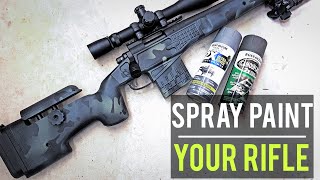 HOW to SPRAY PAINT your RIFLE Multicam Black [upl. by Sirod]