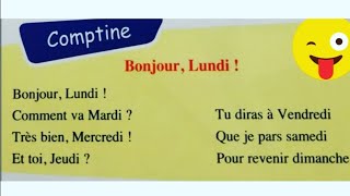 Comptine  Bonjour Lundi   maternelle grande section [upl. by Attenol487]