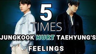 5 times Jungkook quotHURTquot Taehyung  TAEKOOK MOMENTS ANALYSIS [upl. by Zosima639]