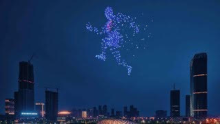 500 drones create stunning light show on AIdriven future [upl. by Georgie]