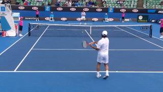 Fabrice Santoro warms up for last match [upl. by Enitsuga698]