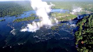 Iguazu Falls Waterfalls Rarely and amazing drone video 700am in the morning iguacu [upl. by Thenna]