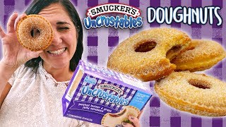 How to Make Uncrustables Doughnuts  Easy DIY PBampJ Donut Recipe Hack [upl. by Demmahom]