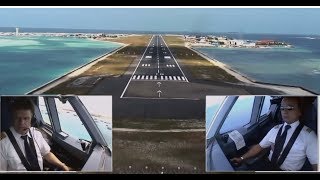 Airbus A330  Approach and Landing in Malé Maldives ENG sub [upl. by Gilmour]