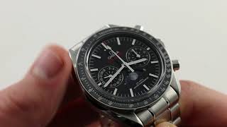 PreOwned Omega Speedmaster Moonphase Coaxial Master Chronometer Chronograph Luxury Watch Review [upl. by Aihsat146]