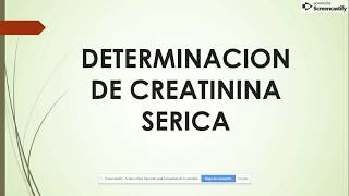 📌DETERMINACIÓN DE CREATININA SERICA💥BIOQUÍMICA 💛PARTE 1 [upl. by Howenstein]