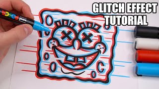 How To Draw The GLITCH EFFECT Tutorial [upl. by Seavey325]