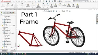 Solidworks Tutorial  How to Make a Bicycle Design Part 1  Frame [upl. by Ailes532]