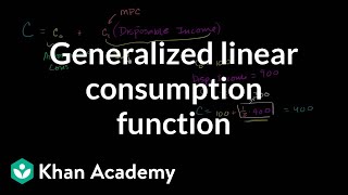 Generalized linear consumption function  Macroeconomics  Khan Academy [upl. by Tobit]