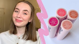 NEW Glossier UltraLip  Lip Swatches Review and Comparisons  Discount Code [upl. by Nilyram36]