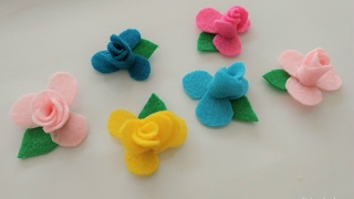 DIY Craft How to Make Mini Felt Flowers [upl. by Notserc]