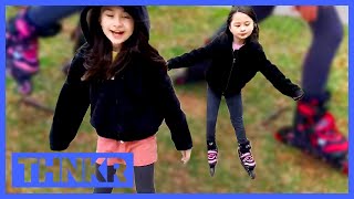 How to Roller Skate for Beginners InLine Skates  Kids Teaching Kids [upl. by Marrilee]