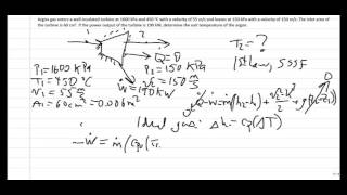 Thermodynamics Example Adiabatic turbine 1 [upl. by Lyle528]