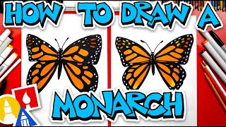 How To Draw A Monarch Butterfly [upl. by Shirlene965]