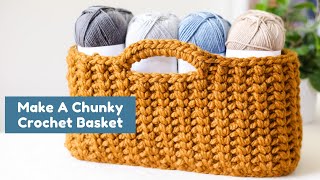 Chunky Crochet Basket Tutorial for Beginners Jessie Stash Basket  TL Yarn Crafts [upl. by Attlee]