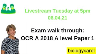 A level Biology OCR A Paper 1 2018 [upl. by Neff]