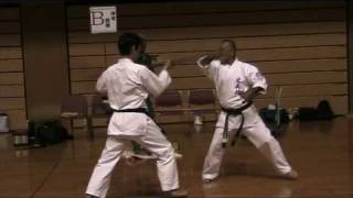 Kumite BO vs TONFA  Demonstration at Okinawa World Karatedo Tournament 2009 [upl. by Kitti]