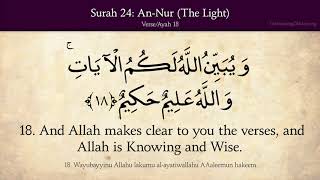 Quran 24 Surah AnNur The Light Arabic and English translation [upl. by Notlimah269]