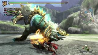 Monster Hunter 3 Ultimate  Zinogre Gameplay Wii U [upl. by Htidra]