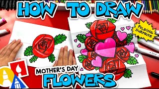 How To Draw Mothers Day Flowers Folding Surprise [upl. by Ecinuahs497]