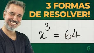 Três formas de resolver a equação x³64 [upl. by Ajidahk]