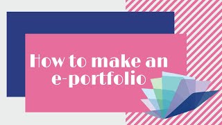 Easy tutorial on how to make an eportfolio [upl. by Anoirtac]