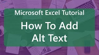 Microsoft Excel Tutorial How To Add Alt Text [upl. by Marinna]