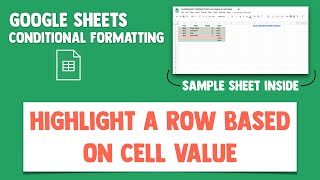 Highlight Entire Row a Color based on Cell Value Google Sheets Conditional Formatting Excel [upl. by Eldin]