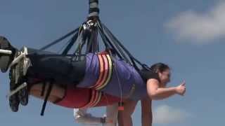 SkyCoaster Flight at Fun Spot America Orlando [upl. by Ahsinroc]