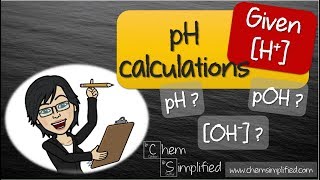 Given H concentration  pH pOH OH calculations  Dr K [upl. by Heloise]