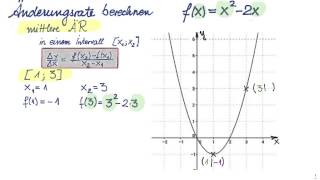 Änderungsrate berechnen  Differenzenquotient  Differentialquotient [upl. by Seaver]