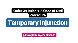 Temporary injunction Order 39 Rules 15 CPC [upl. by Schoenberg]