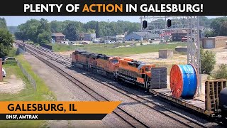 Galesburg Illinois USA  Virtual Railfan LIVE [upl. by Budd]