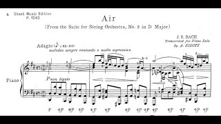 JS Bach  Air on the G String Siloti Piano sheet music [upl. by Herodias]