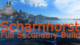 World of Warships Scharnhorst Secondary Build [upl. by Keeryt]