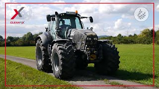 DeutzFahr 7250 TTV Warrior with reversible fan  Cleanfix [upl. by Anavrin]