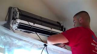 Deep cleaning Fujitsu mini split heat pump [upl. by Hollington109]