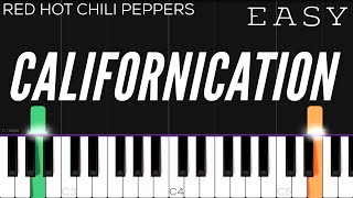 Red Hot Chili Peppers  Californication  EASY Piano Tutorial [upl. by Hackathorn703]