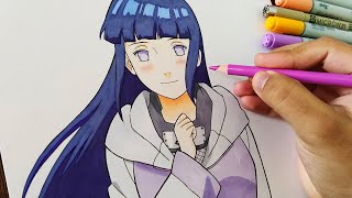 How to Draw Hinata Hyuga  Step by step Tutorial  Naruto Shippuden [upl. by Aiouqes269]