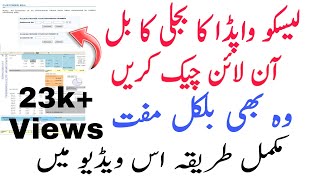 How to check Electricity Lesco bill Online LESCOelectricity bill in 2020duplicate bill [upl. by Thorley]