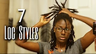 7 Loc Styles for Medium Length Locs  No Retwist  Onyx Goddess [upl. by Ycnay]