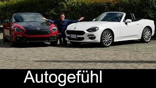 Fiat 124 Spider vs Abarth 124 Spider FULL REVIEW test driven comparison allnew neu 2017 amp vintage [upl. by Bevus677]