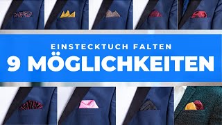 Einstecktuch falten  9 Möglichkeiten  schnell amp einfach [upl. by Adanama]